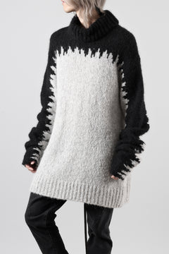 画像をギャラリービューアに読み込む, thom/krom MOCK NECK KNIT PULLOVER / ALPACA WOOL (BLACK x GREY)
