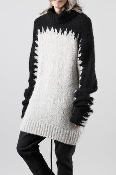 画像をギャラリービューアに読み込む, thom/krom MOCK NECK KNIT PULLOVER / ALPACA WOOL (BLACK x GREY)