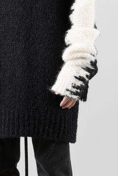 Load image into Gallery viewer, thom/krom MOCK NECK KNIT PULLOVER / ALPACA WOOL (WHITE x BLACK)