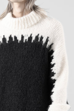 Load image into Gallery viewer, thom/krom MOCK NECK KNIT PULLOVER / ALPACA WOOL (WHITE x BLACK)