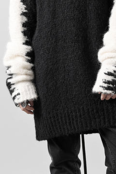 Load image into Gallery viewer, thom/krom MOCK NECK KNIT PULLOVER / ALPACA WOOL (WHITE x BLACK)