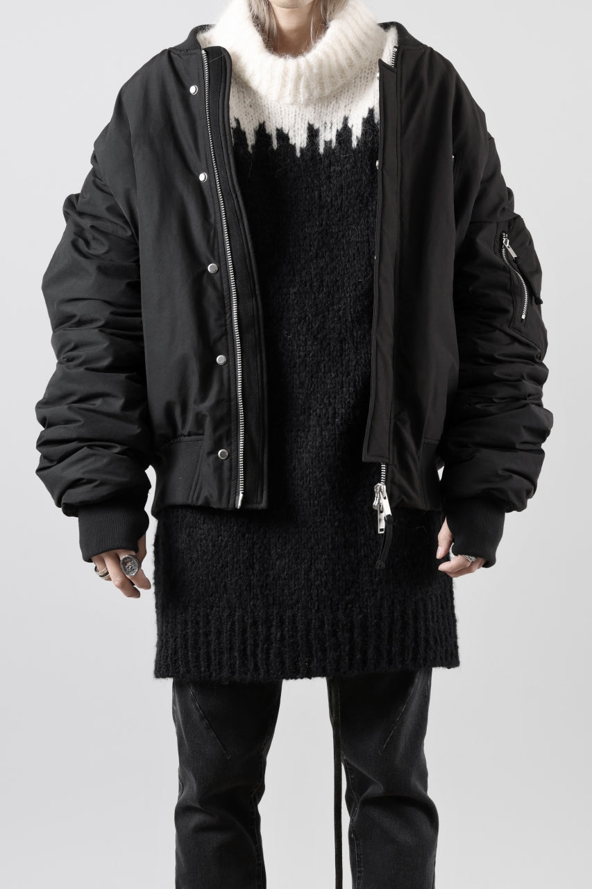 Load image into Gallery viewer, thom/krom MOCK NECK KNIT PULLOVER / ALPACA WOOL (WHITE x BLACK)