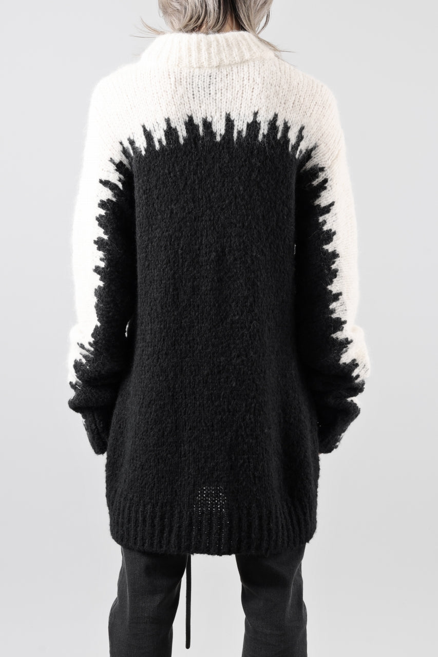 Load image into Gallery viewer, thom/krom MOCK NECK KNIT PULLOVER / ALPACA WOOL (WHITE x BLACK)