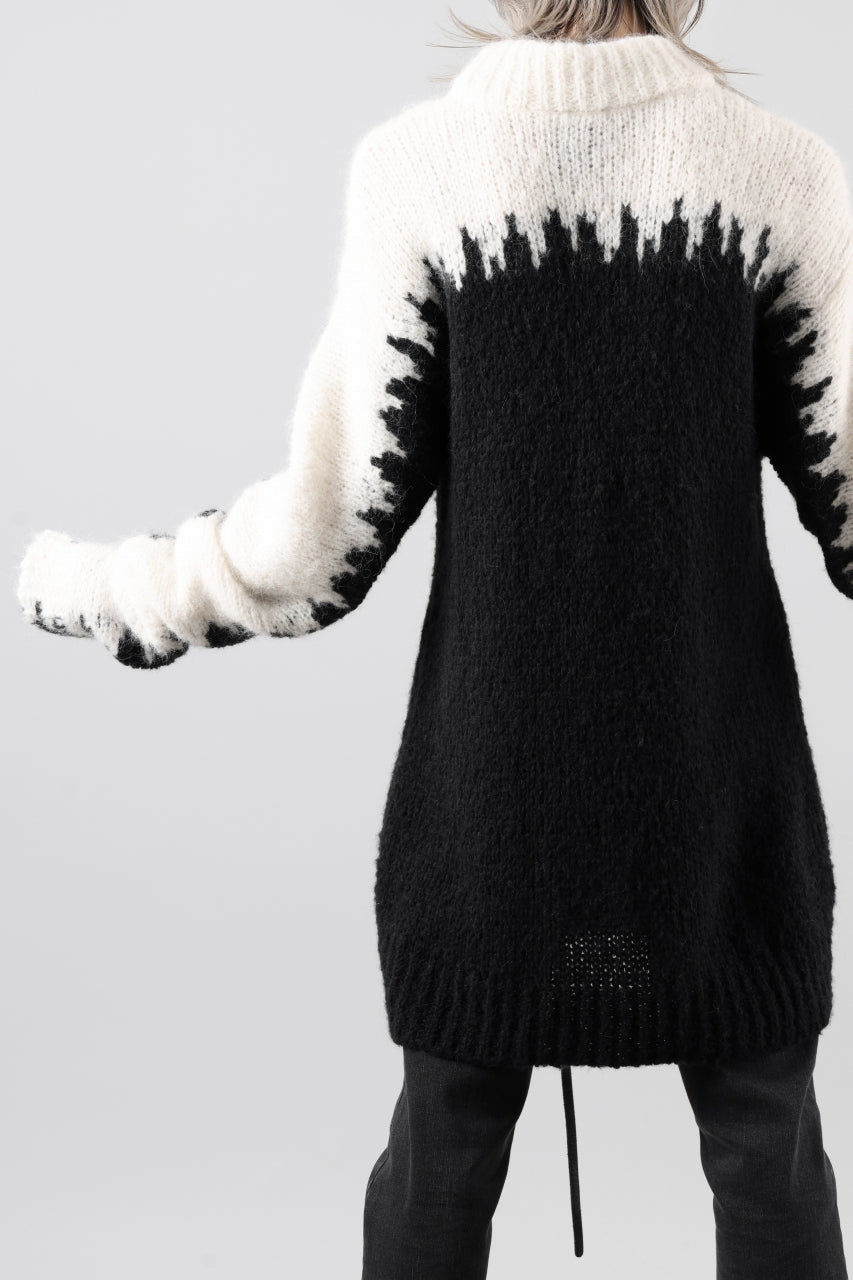 Load image into Gallery viewer, thom/krom MOCK NECK KNIT PULLOVER / ALPACA WOOL (WHITE x BLACK)