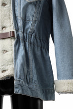 画像をギャラリービューアに読み込む, FACETASM ASSYMETRICAL BELTED SHERPA DENIM JACKET (INDIGO)