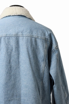 画像をギャラリービューアに読み込む, FACETASM ASSYMETRICAL BELTED SHERPA DENIM JACKET (INDIGO)