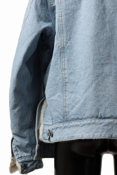 画像をギャラリービューアに読み込む, FACETASM ASSYMETRICAL BELTED SHERPA DENIM JACKET (INDIGO)