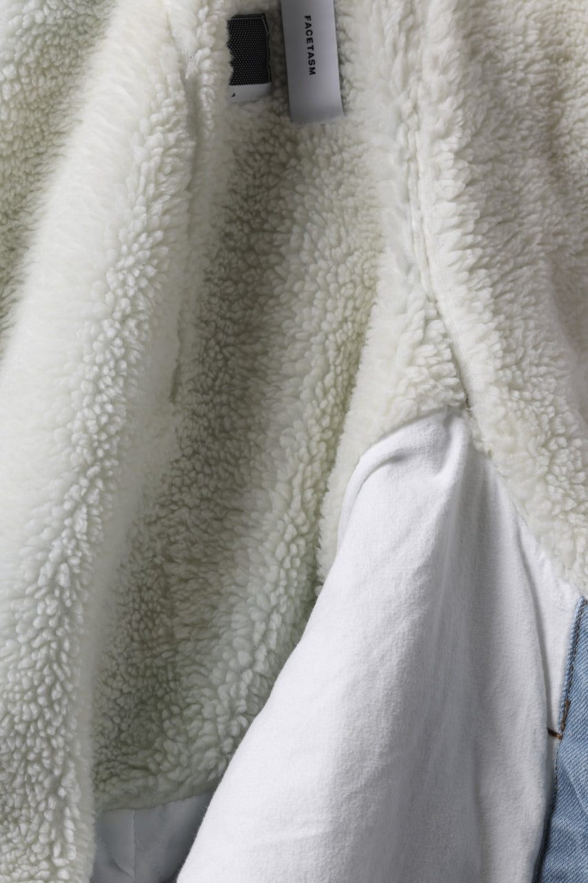 画像をギャラリービューアに読み込む, FACETASM ASSYMETRICAL BELTED SHERPA DENIM JACKET (INDIGO)