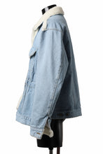 画像をギャラリービューアに読み込む, FACETASM ASSYMETRICAL BELTED SHERPA DENIM JACKET (INDIGO)