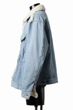 画像をギャラリービューアに読み込む, FACETASM ASSYMETRICAL BELTED SHERPA DENIM JACKET (INDIGO)