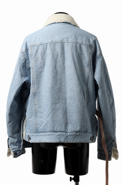 画像をギャラリービューアに読み込む, FACETASM ASSYMETRICAL BELTED SHERPA DENIM JACKET (INDIGO)