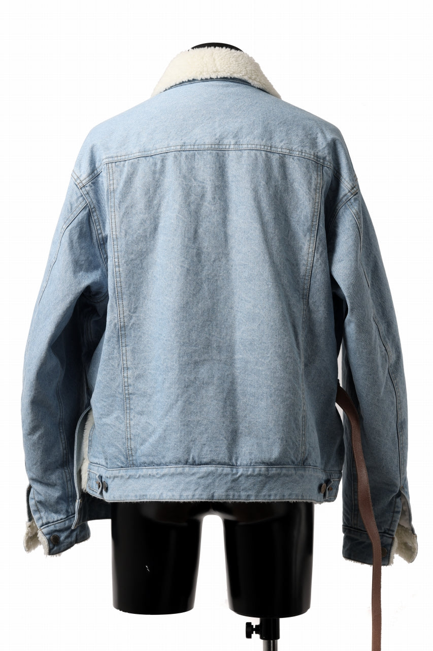 画像をギャラリービューアに読み込む, FACETASM ASSYMETRICAL BELTED SHERPA DENIM JACKET (INDIGO)
