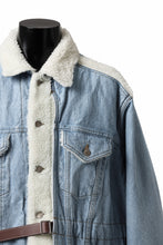 画像をギャラリービューアに読み込む, FACETASM ASSYMETRICAL BELTED SHERPA DENIM JACKET (INDIGO)
