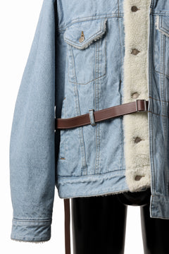 画像をギャラリービューアに読み込む, FACETASM ASSYMETRICAL BELTED SHERPA DENIM JACKET (INDIGO)