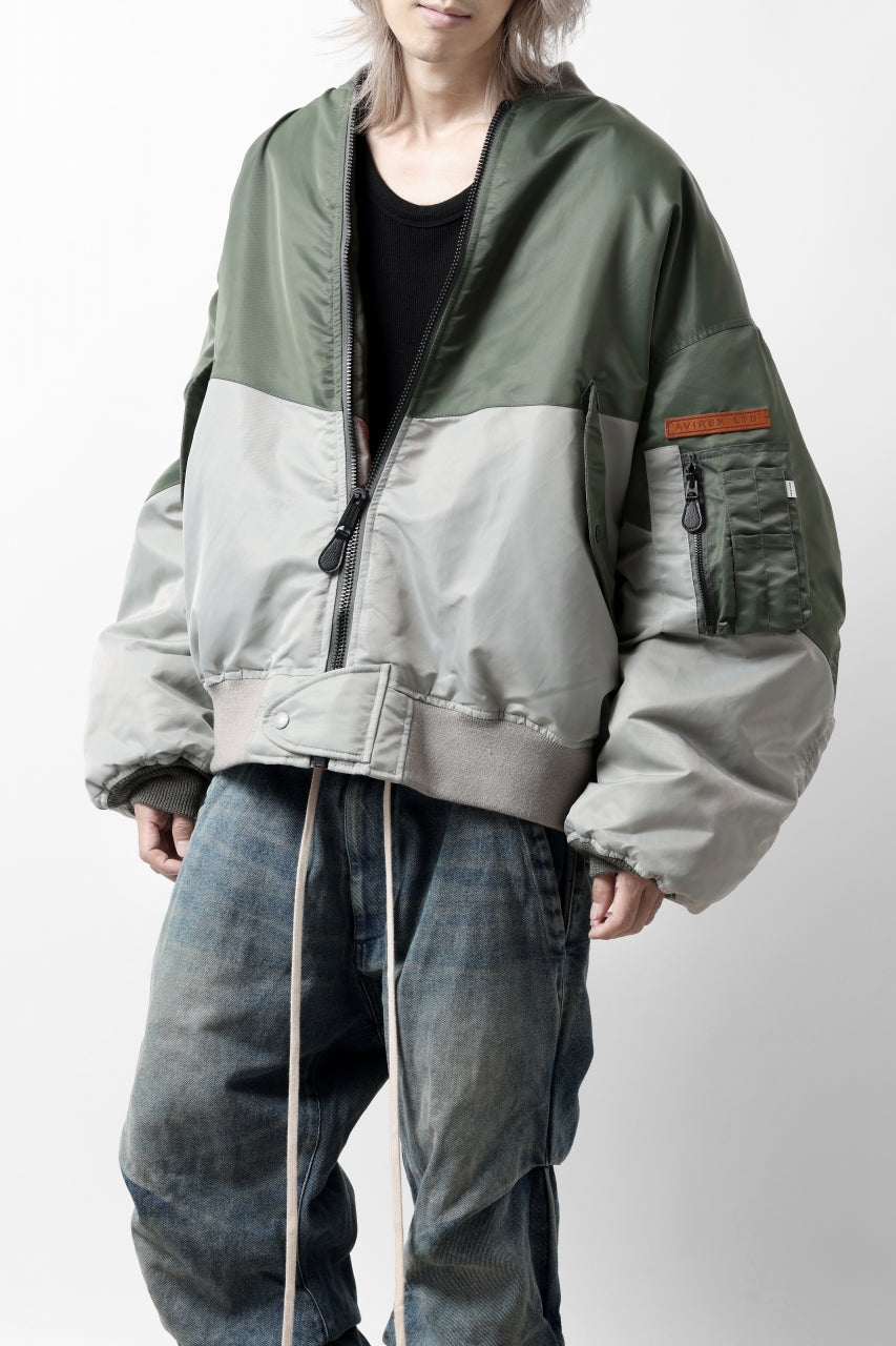 画像をギャラリービューアに読み込む, FACETASM×AVIREX PATCHED MA-1 JACKET (GRAY x KHAKI)