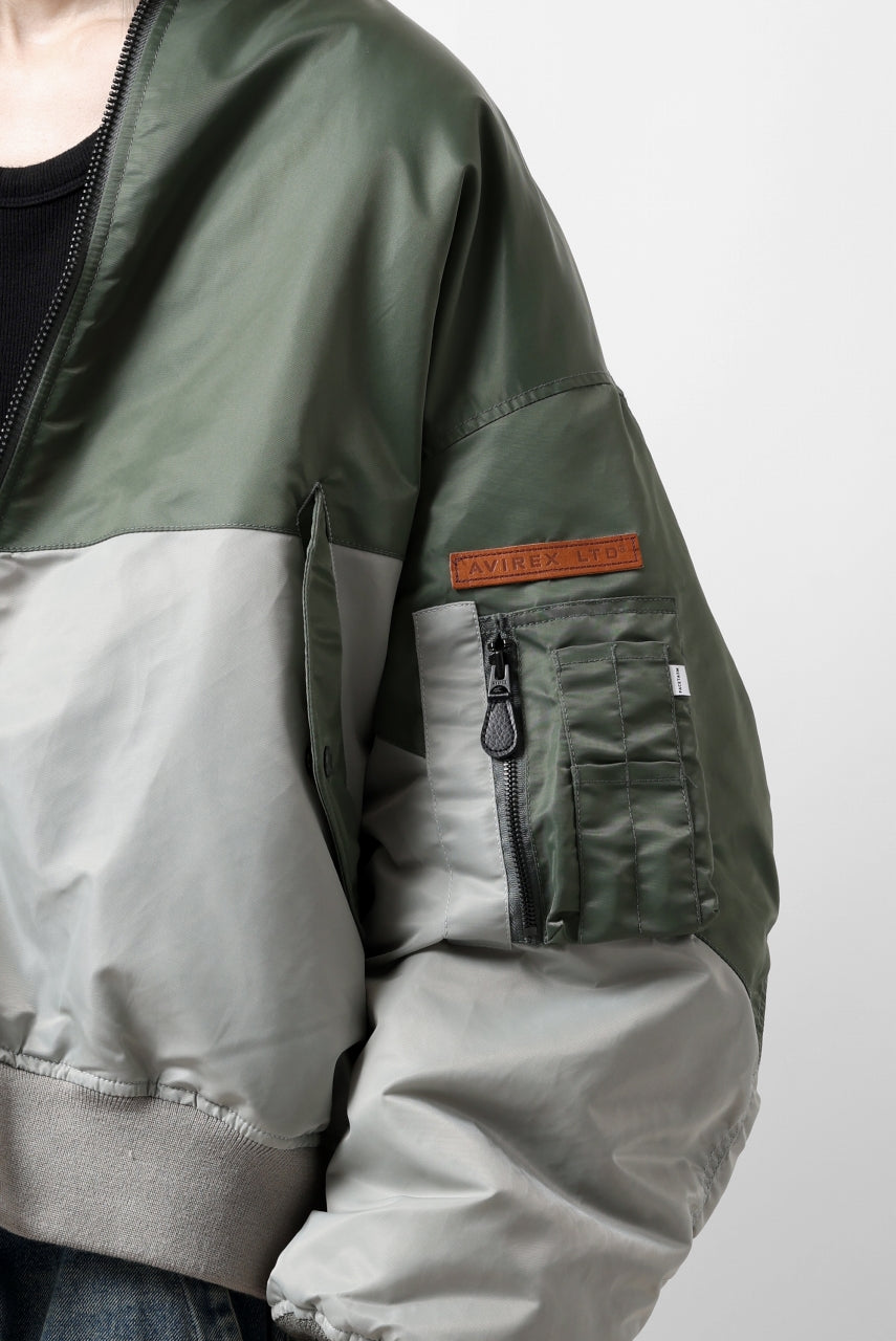 画像をギャラリービューアに読み込む, FACETASM×AVIREX PATCHED MA-1 JACKET (GRAY x KHAKI)
