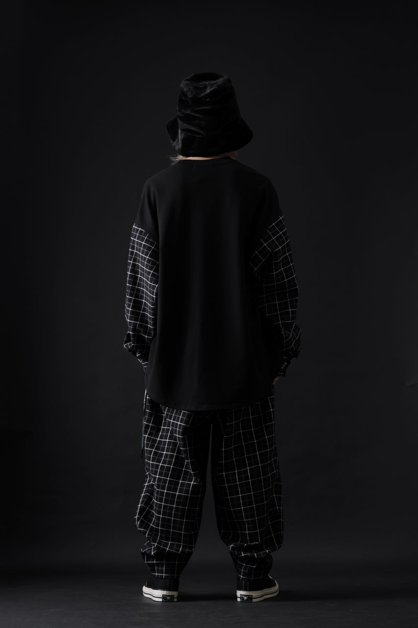 Load image into Gallery viewer, mastermind JAPAN DOCKING OVER TOPS / BOXY FIT (BLACK x BLACK PLAID)