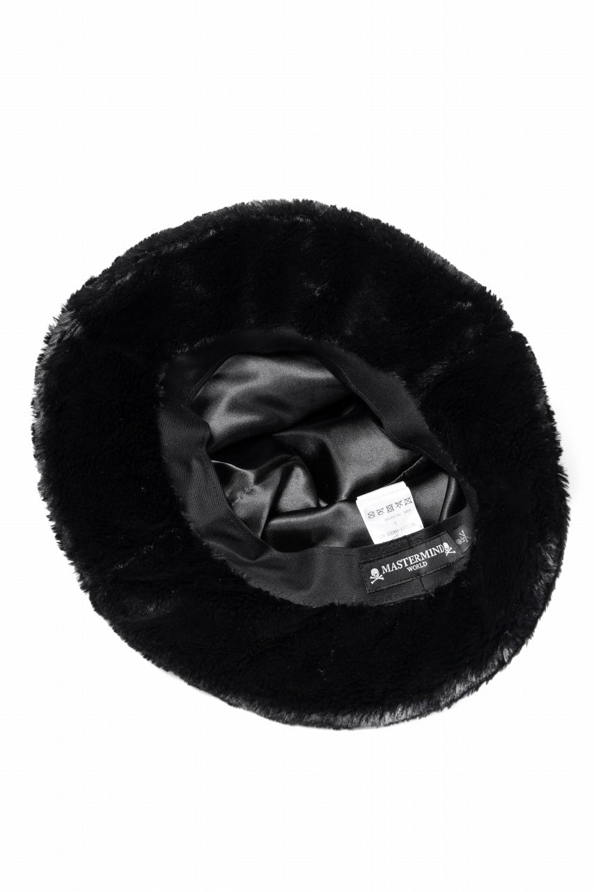 画像をギャラリービューアに読み込む, mastermind WORLD BUCKET HAT / FAUX FIR (BLACK)