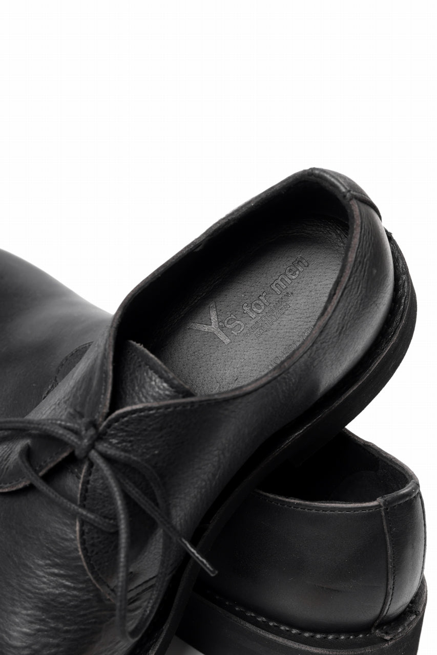 画像をギャラリービューアに読み込む, Y's for men PLAIN TOE SHOES / OIL WAX LEATHER (BLACK)