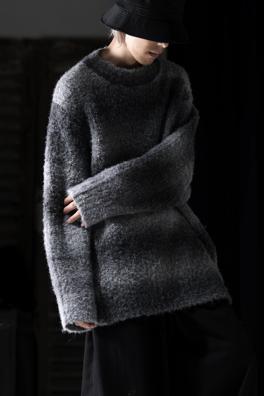 画像をギャラリービューアに読み込む, TARO HORIUCHI / th products Inflated Oversized Crew / 1/4.5 kasuri loop knit (mono)