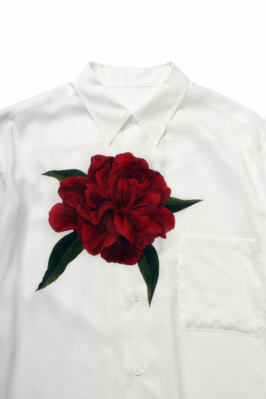 Load image into Gallery viewer, Y's for men REGULAR COLLAR SHIRT WITH RED FLOWER PRINT (WHITE)