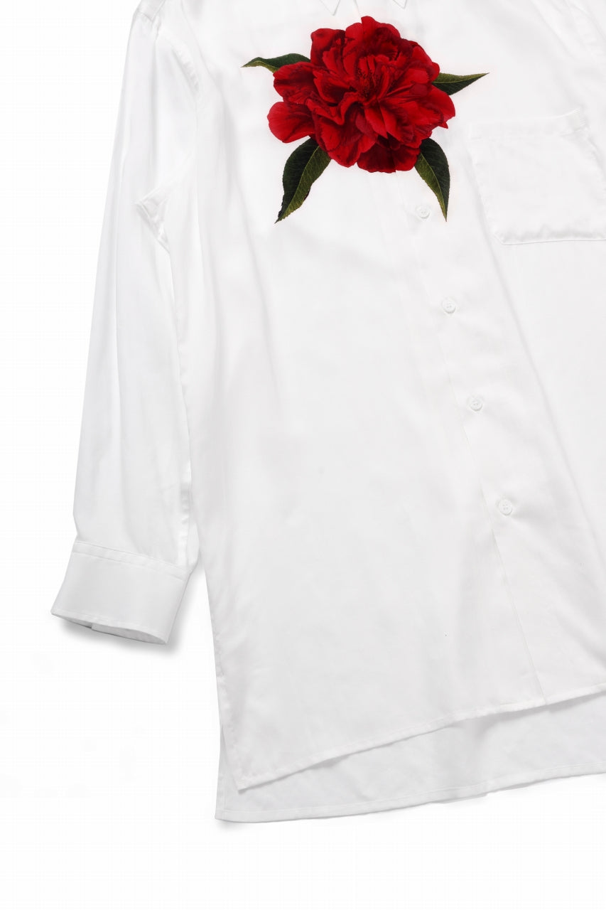 Load image into Gallery viewer, Y's for men REGULAR COLLAR SHIRT WITH RED FLOWER PRINT (WHITE)