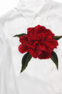 Load image into Gallery viewer, Y's for men REGULAR COLLAR SHIRT WITH RED FLOWER PRINT (WHITE)