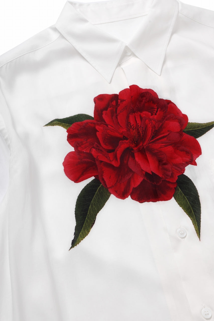 Load image into Gallery viewer, Y's for men REGULAR COLLAR SHIRT WITH RED FLOWER PRINT (WHITE)