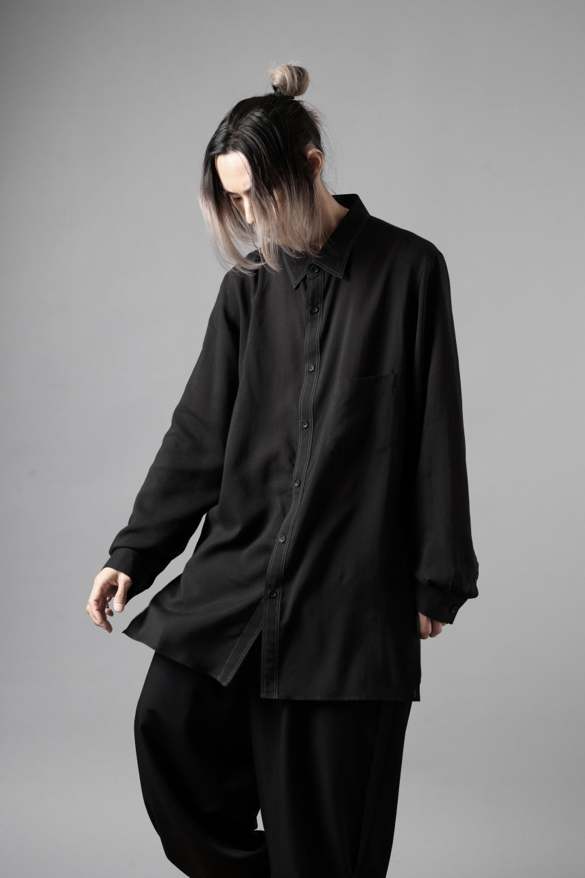 画像をギャラリービューアに読み込む, Y's for men DOUBLE STITCH SHIRT / CELLULOSE LAWN (BLACK)