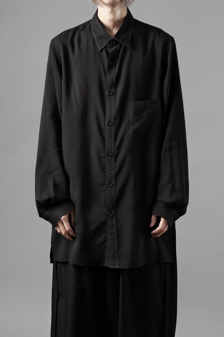 画像をギャラリービューアに読み込む, Y's for men DOUBLE STITCH SHIRT / CELLULOSE LAWN (BLACK)