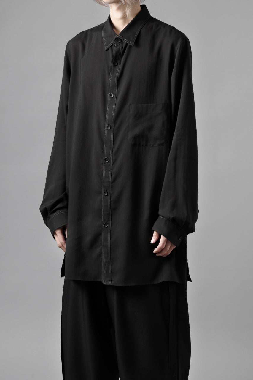 画像をギャラリービューアに読み込む, Y's for men DOUBLE STITCH SHIRT / CELLULOSE LAWN (BLACK)