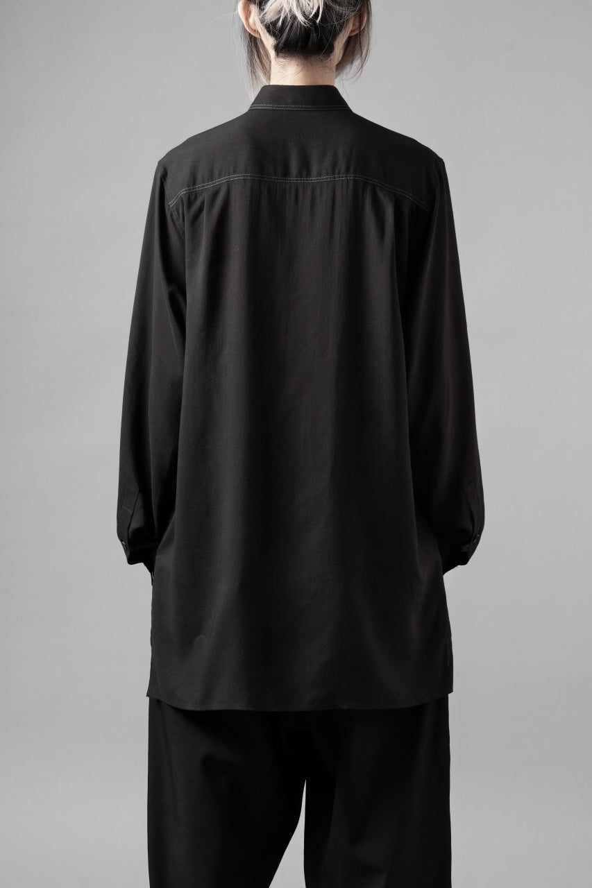 画像をギャラリービューアに読み込む, Y's for men DOUBLE STITCH SHIRT / CELLULOSE LAWN (BLACK)