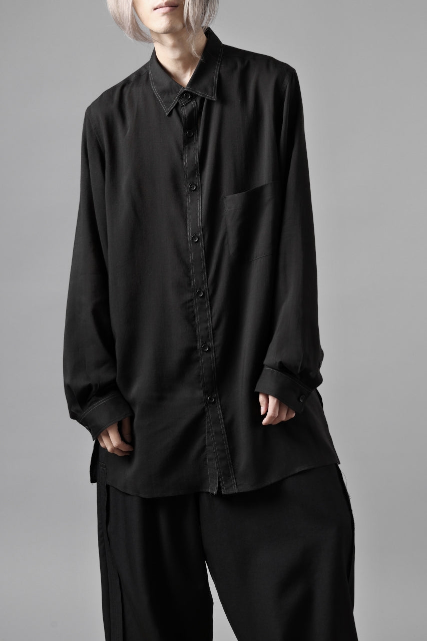 画像をギャラリービューアに読み込む, Y's for men DOUBLE STITCH SHIRT / CELLULOSE LAWN (BLACK)