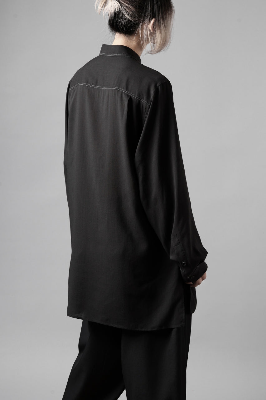 画像をギャラリービューアに読み込む, Y's for men DOUBLE STITCH SHIRT / CELLULOSE LAWN (BLACK)