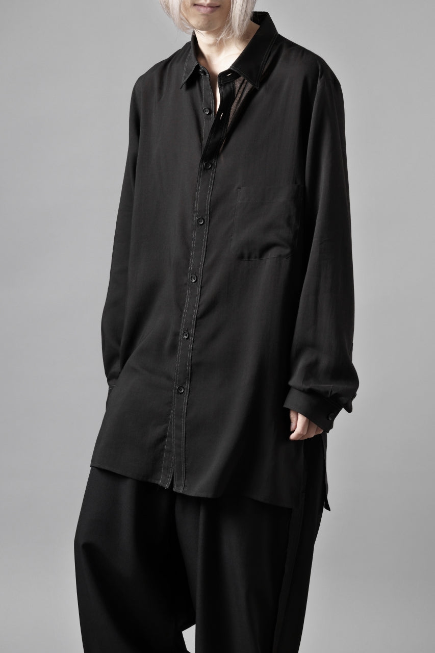 画像をギャラリービューアに読み込む, Y's for men DOUBLE STITCH SHIRT / CELLULOSE LAWN (BLACK)