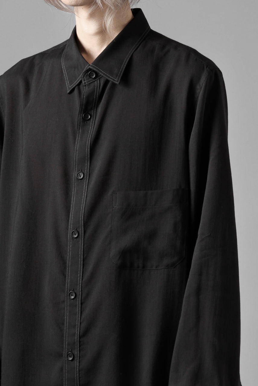画像をギャラリービューアに読み込む, Y's for men DOUBLE STITCH SHIRT / CELLULOSE LAWN (BLACK)