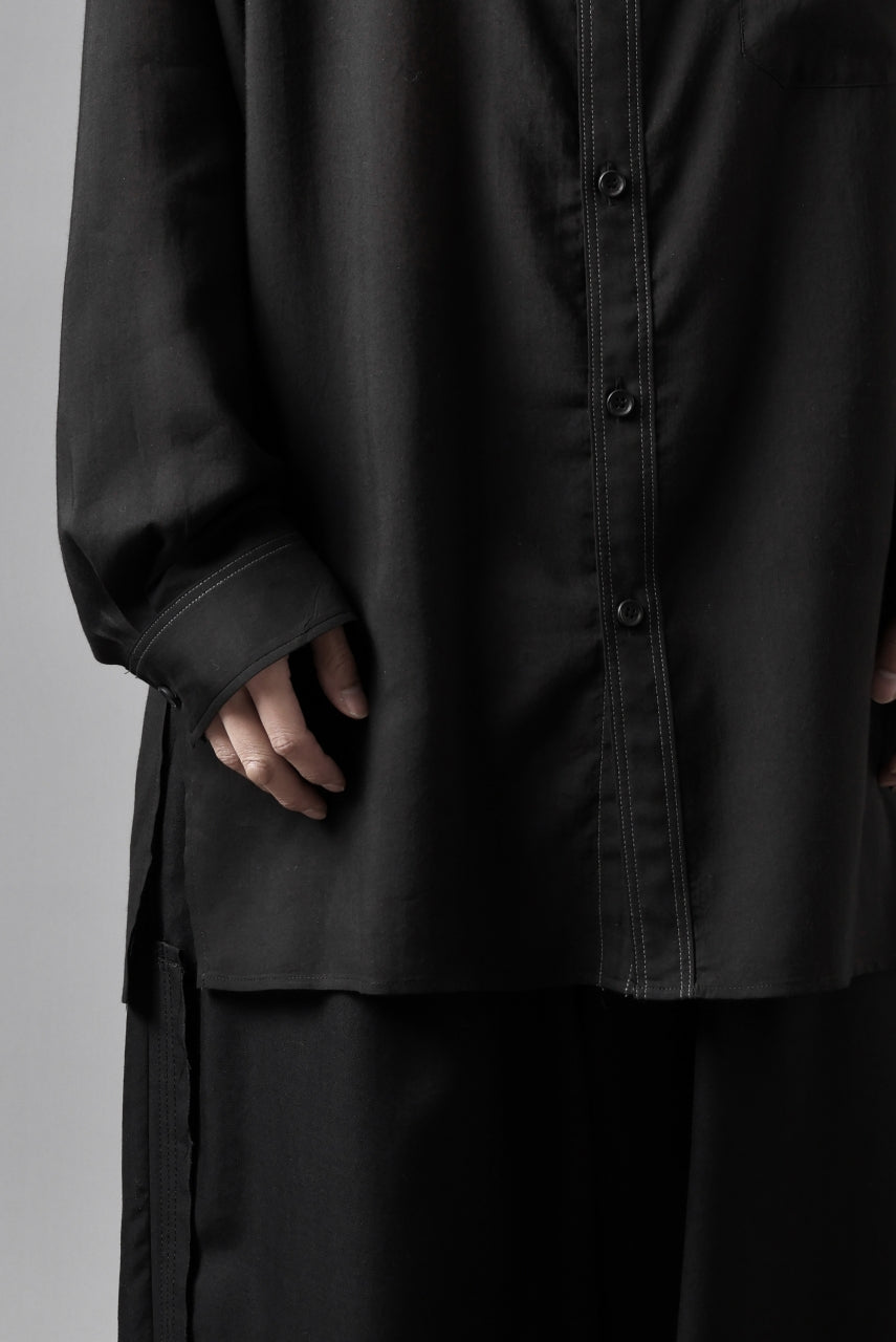画像をギャラリービューアに読み込む, Y's for men DOUBLE STITCH SHIRT / CELLULOSE LAWN (BLACK)
