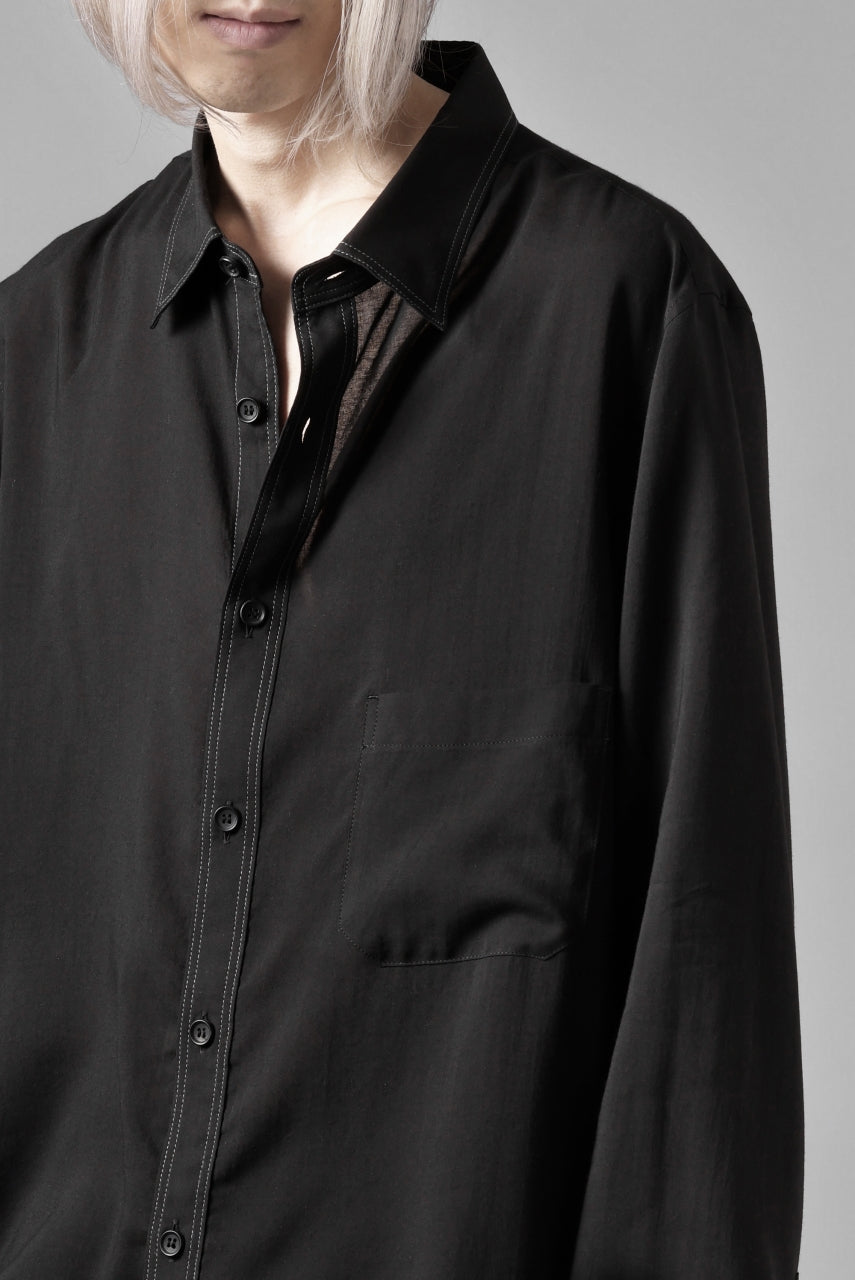 画像をギャラリービューアに読み込む, Y's for men DOUBLE STITCH SHIRT / CELLULOSE LAWN (BLACK)