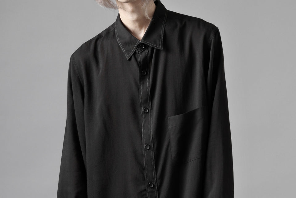 画像をギャラリービューアに読み込む, Y's for men DOUBLE STITCH SHIRT / CELLULOSE LAWN (BLACK)