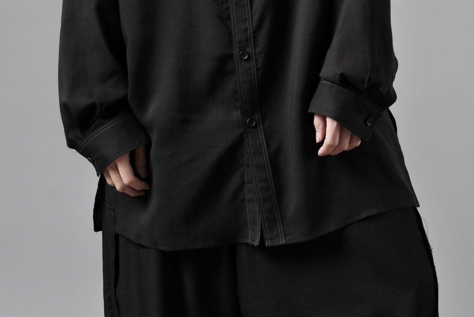 画像をギャラリービューアに読み込む, Y's for men DOUBLE STITCH SHIRT / CELLULOSE LAWN (BLACK)