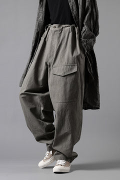 画像をギャラリービューアに読み込む, Y's for men WITHSTRING WORK PANTS / COTTON LINEN SULFIDED OZONE (CHARCOAL)