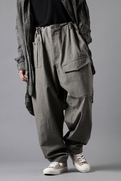 画像をギャラリービューアに読み込む, Y's for men WITHSTRING WORK PANTS / COTTON LINEN SULFIDED OZONE (CHARCOAL)
