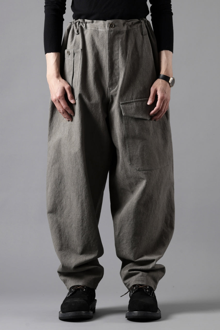 画像をギャラリービューアに読み込む, Y's for men WITHSTRING WORK PANTS / COTTON LINEN SULFIDED OZONE (CHARCOAL)