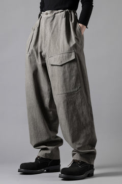 画像をギャラリービューアに読み込む, Y's for men WITHSTRING WORK PANTS / COTTON LINEN SULFIDED OZONE (CHARCOAL)