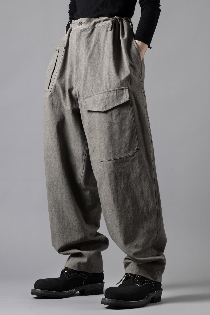 画像をギャラリービューアに読み込む, Y's for men WITHSTRING WORK PANTS / COTTON LINEN SULFIDED OZONE (CHARCOAL)