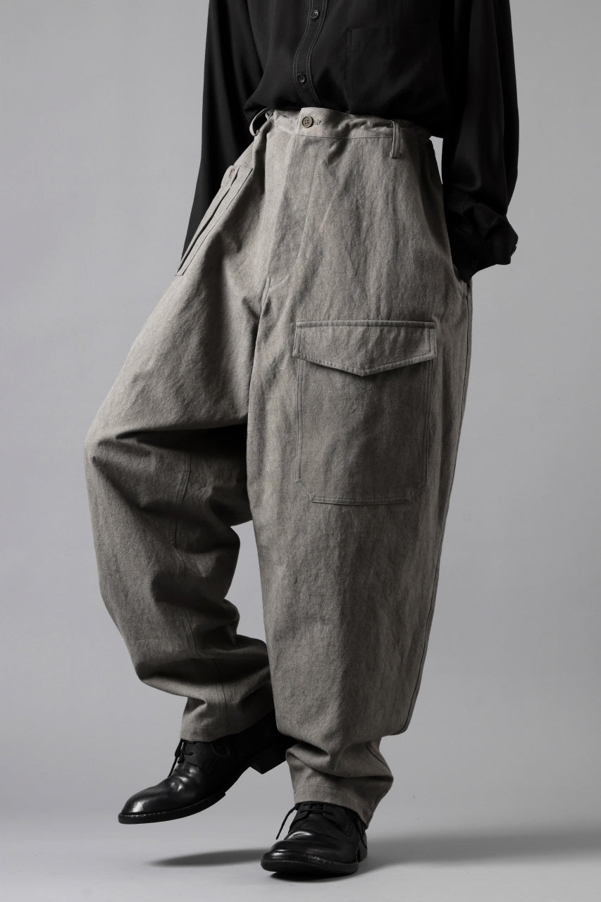 画像をギャラリービューアに読み込む, Y's for men WITHSTRING WORK PANTS / COTTON LINEN SULFIDED OZONE (CHARCOAL)