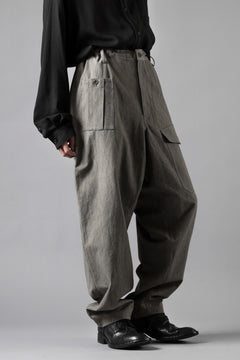 画像をギャラリービューアに読み込む, Y's for men WITHSTRING WORK PANTS / COTTON LINEN SULFIDED OZONE (CHARCOAL)