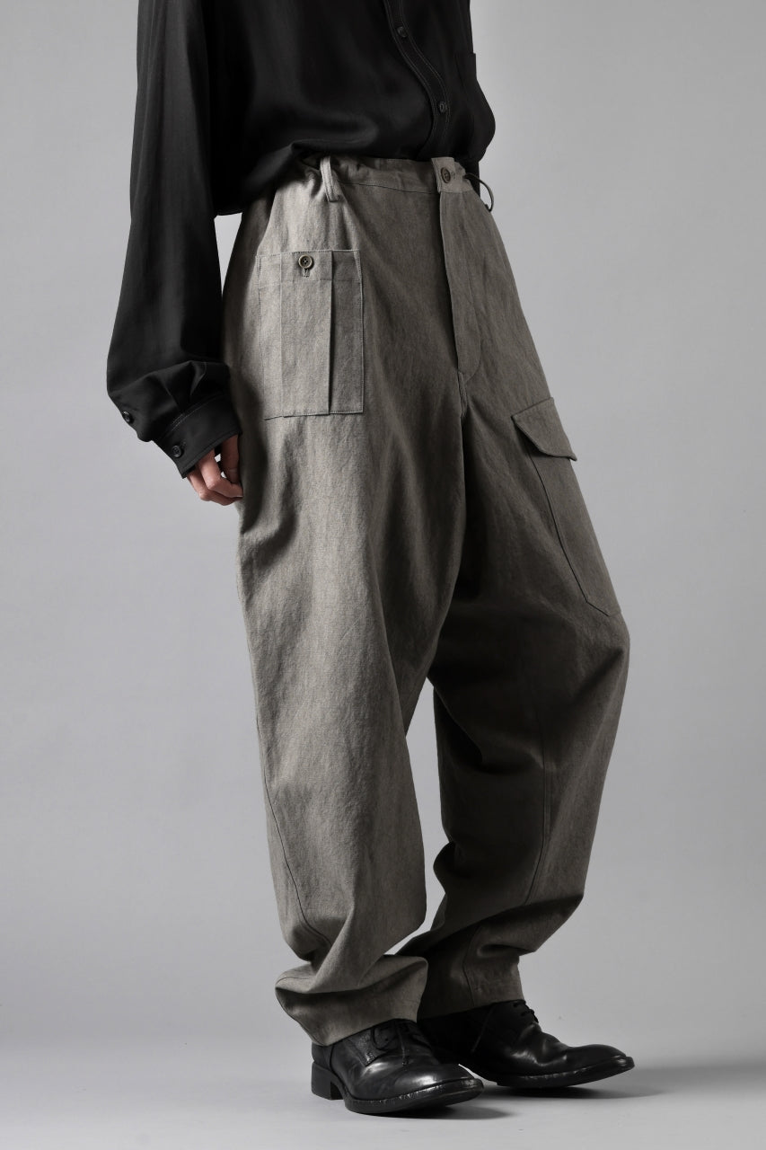 画像をギャラリービューアに読み込む, Y's for men WITHSTRING WORK PANTS / COTTON LINEN SULFIDED OZONE (CHARCOAL)