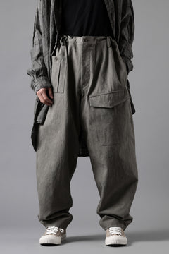 画像をギャラリービューアに読み込む, Y's for men WITHSTRING WORK PANTS / COTTON LINEN SULFIDED OZONE (CHARCOAL)