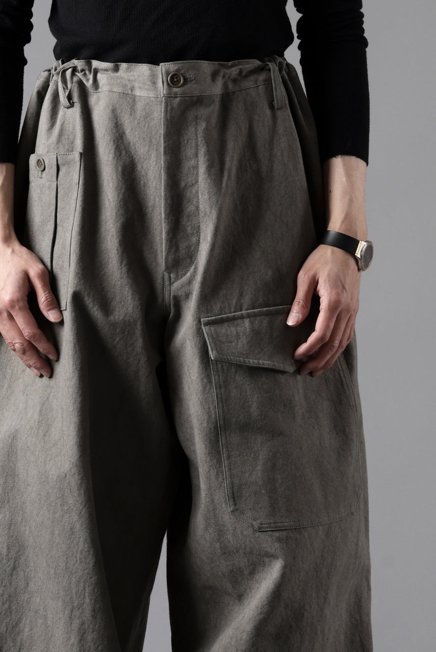 画像をギャラリービューアに読み込む, Y's for men WITHSTRING WORK PANTS / COTTON LINEN SULFIDED OZONE (CHARCOAL)